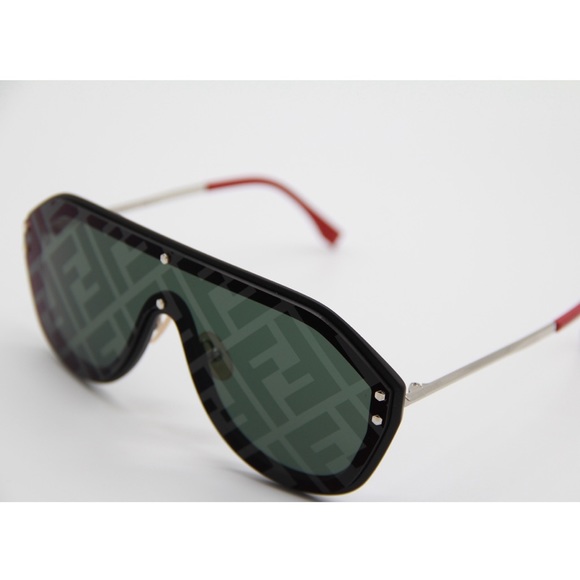 NEW FENDI FF M0039/G/S 807 BLACK SHIELD SUNGLASSES - Picture 7 of 11